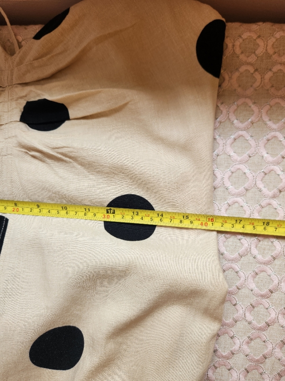 Tanya Taylor Women's Midi Meredith Dress, Tan/Black Polka Dot Linen Size 10 $565 - Picture 11 of 14